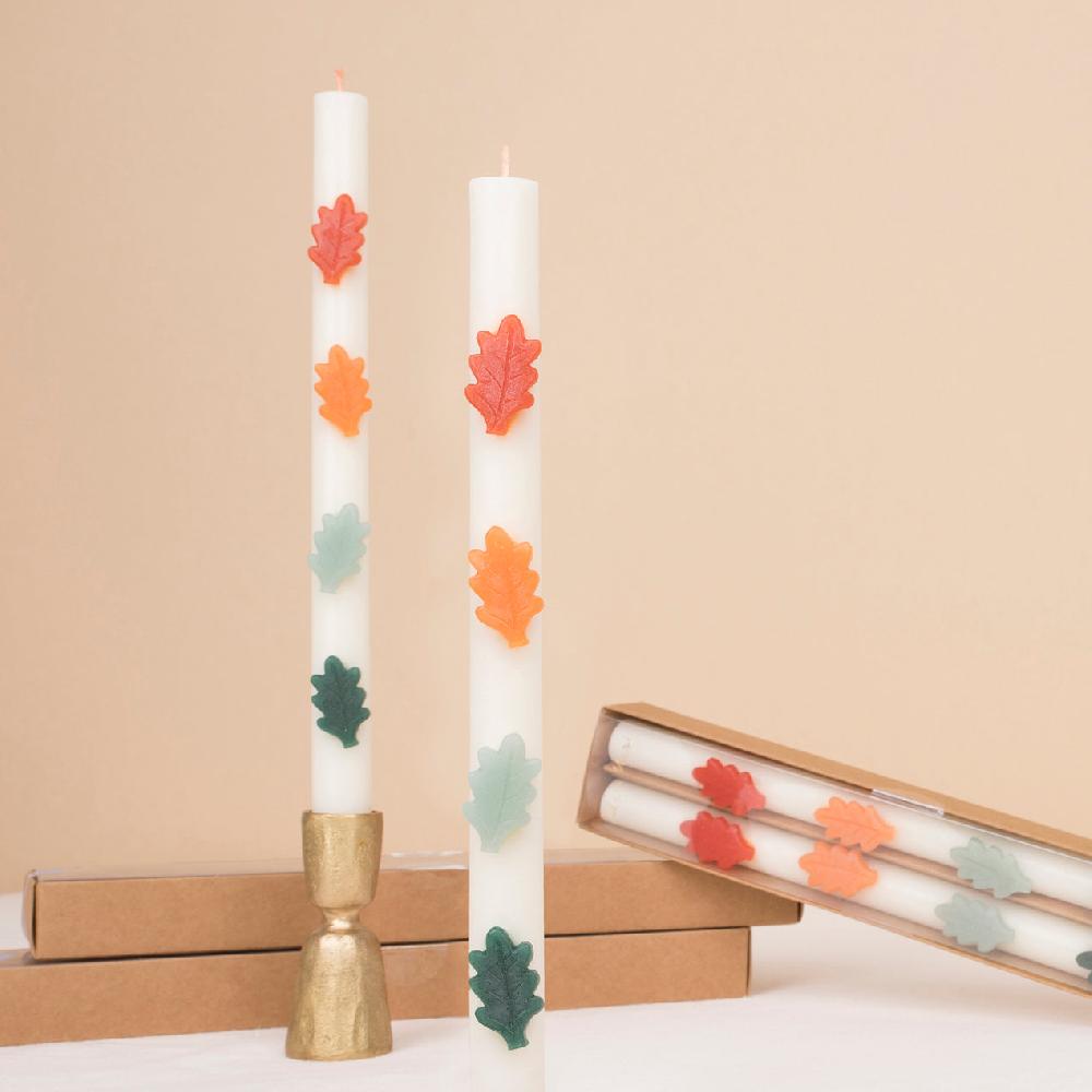 Reed & Barton Leaf Table Candles Set Of 2