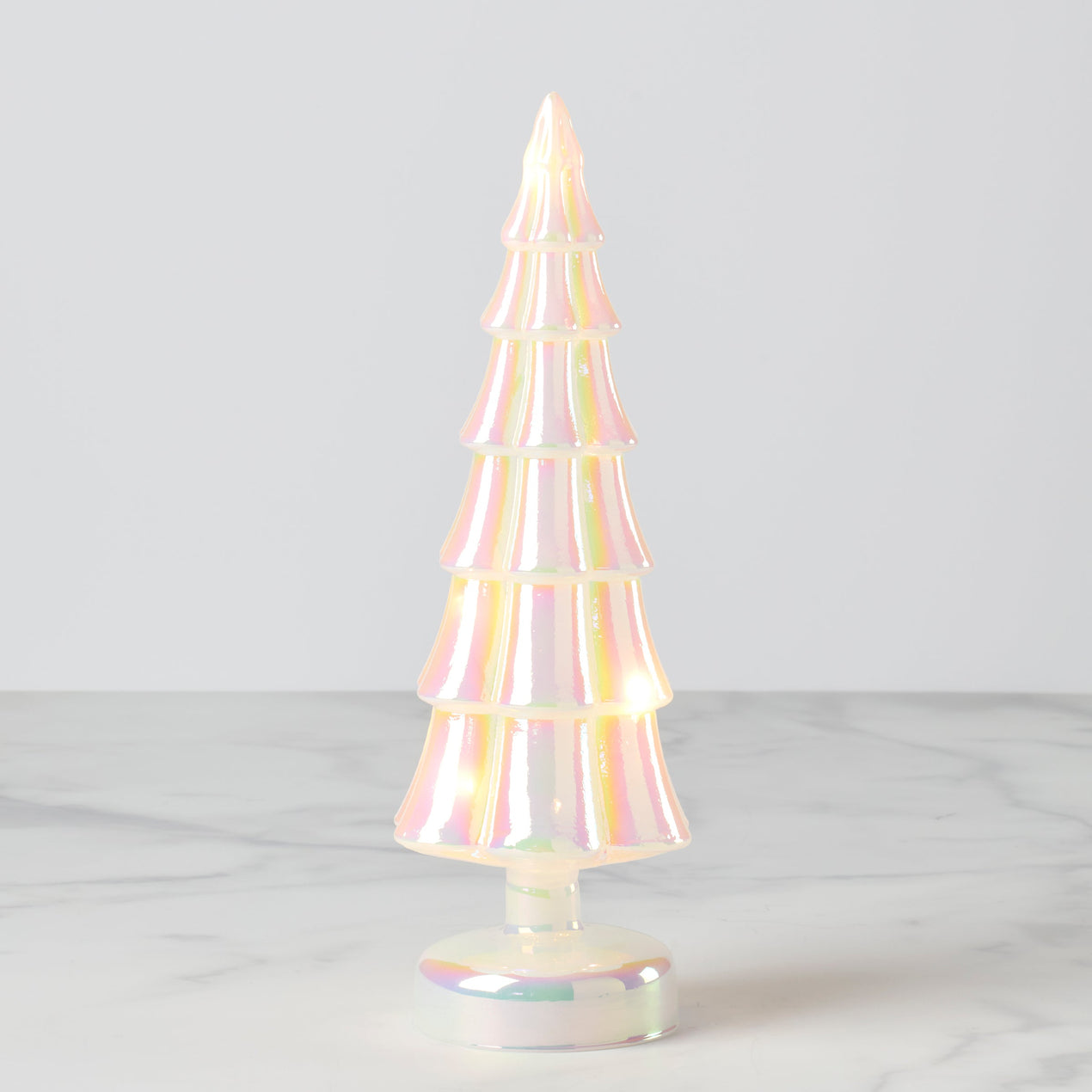 reed & barton Led Lit Pearl Glass Holiday Tree