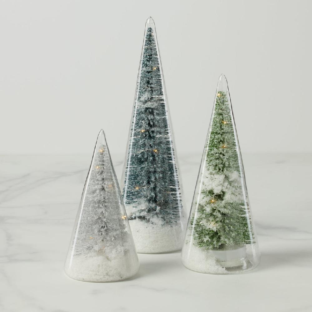 Reed & Barton Lit Holiday Brush Trees 3-Piece Set