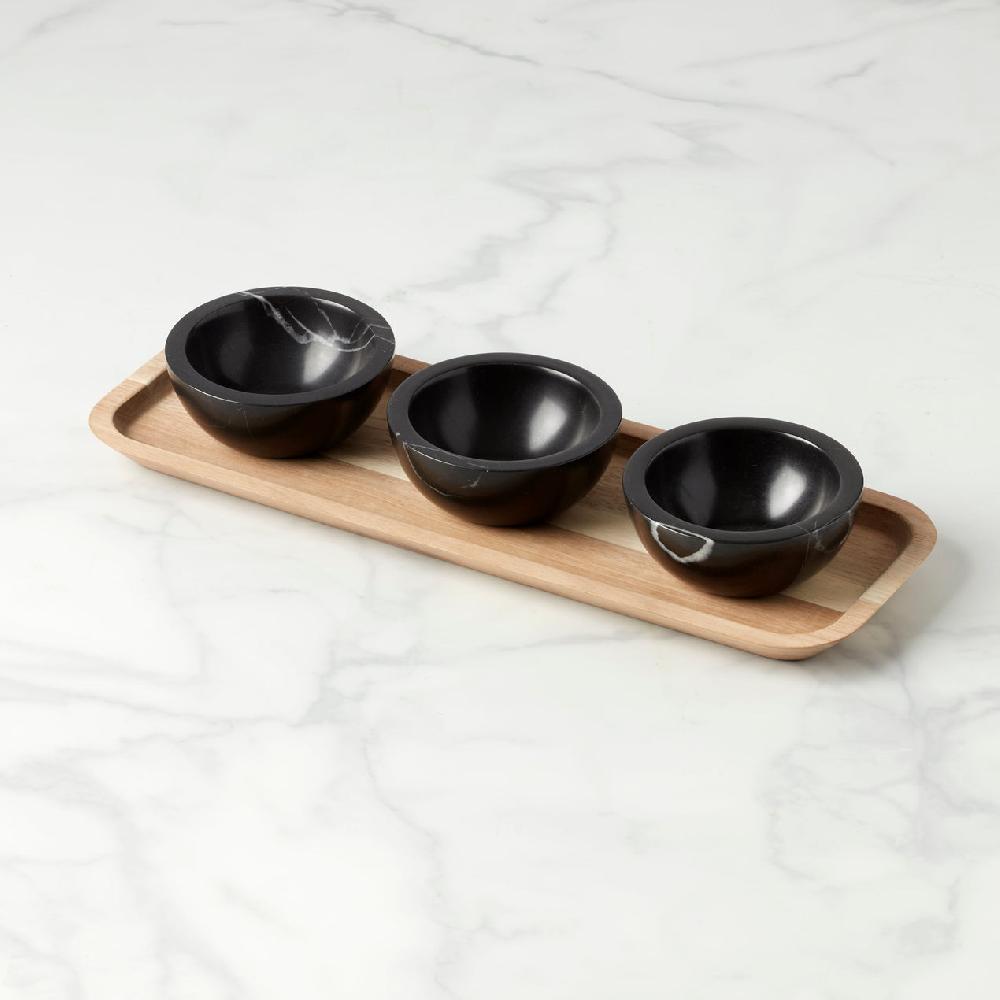reed & barton LX Collective Tray With 3 Dip Bowls