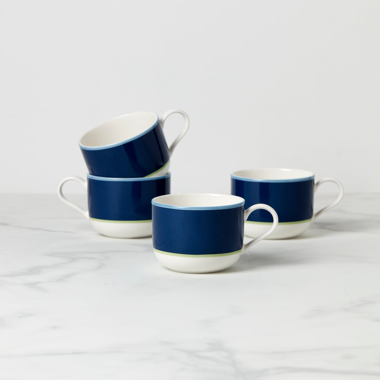 reed & barton Make It Pop Mugs - Set of 4 - Navy/Green