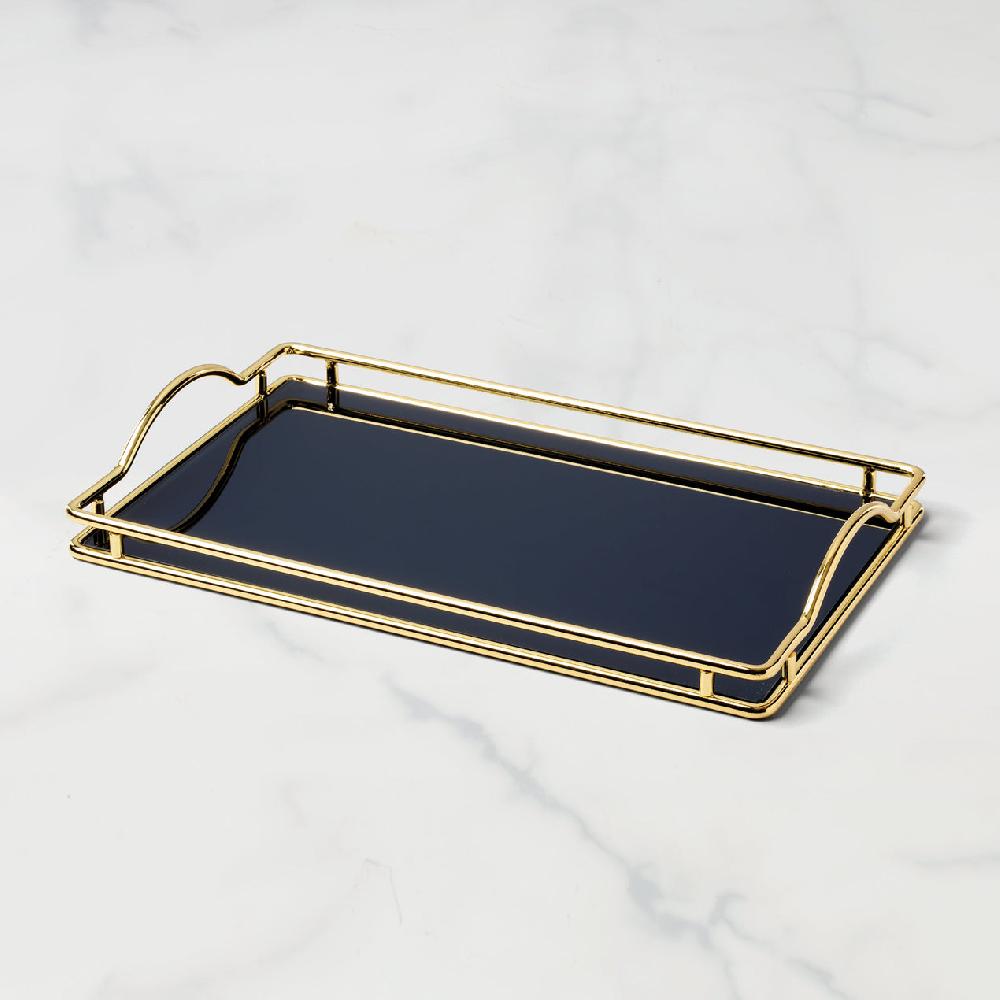 reed & barton Make It Pop Navy Glass Vanity Tray