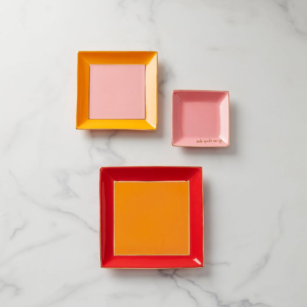 reed & barton Make It Pop Warm Red 3-Piece Tray Set