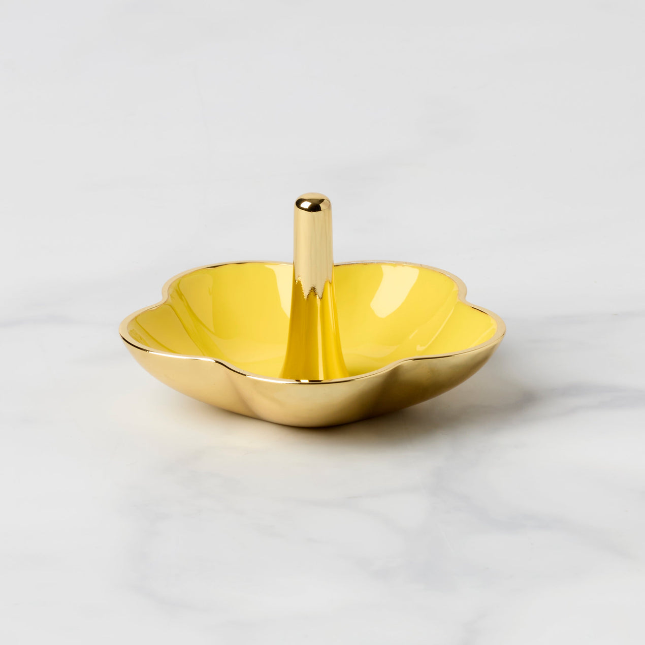 reed & barton Make It Pop Yellow Metal Ring Dish