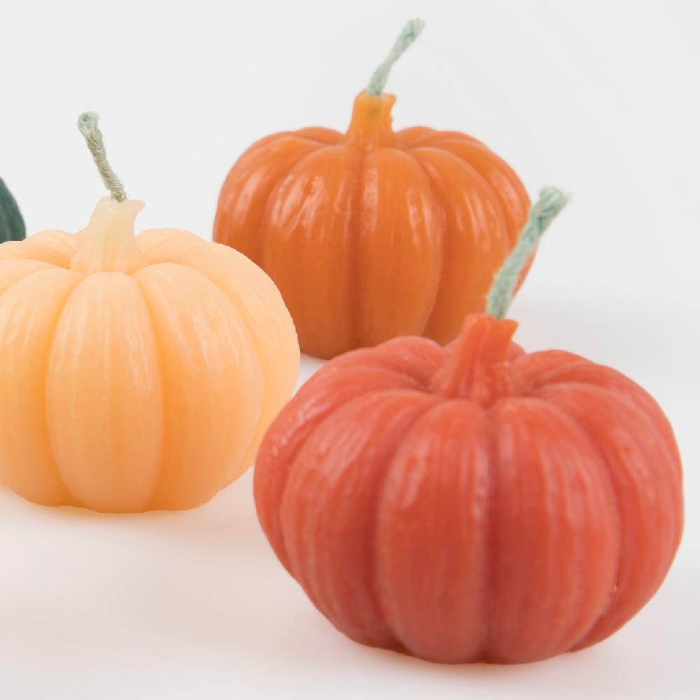 Reed & Barton Mini Rainbow Pumpkin Candles Set Of 6