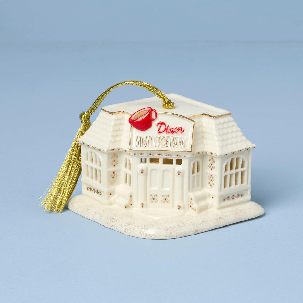 reed & barton Mistletoe Park Diner Lit Ornament