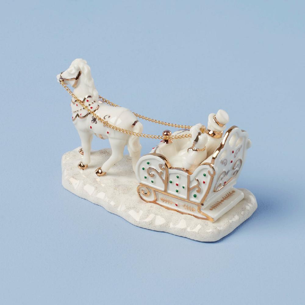 Reed & Barton Mistletoe Park Horse & Sleigh Figurines