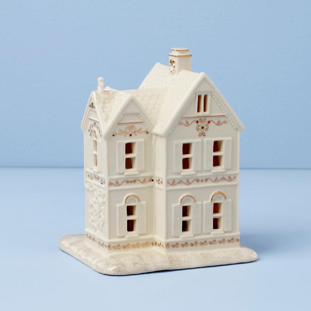 Reed & Barton Mistletoe Park Lit Victorian House