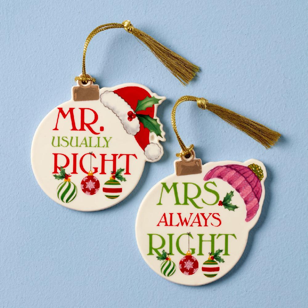 reed & barton Mr. & Mrs. 2-Piece Ornament Set