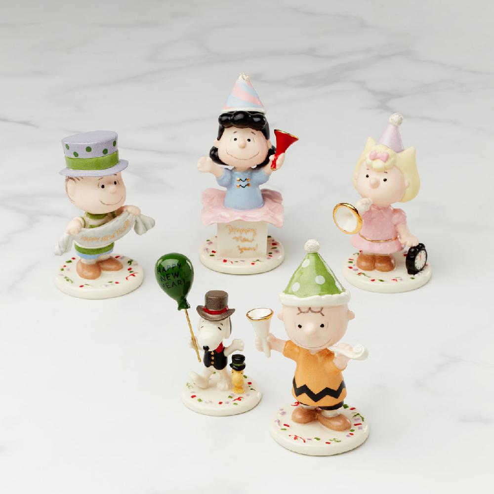 reed & barton Peanuts 5-Piece New Year Figurine Set