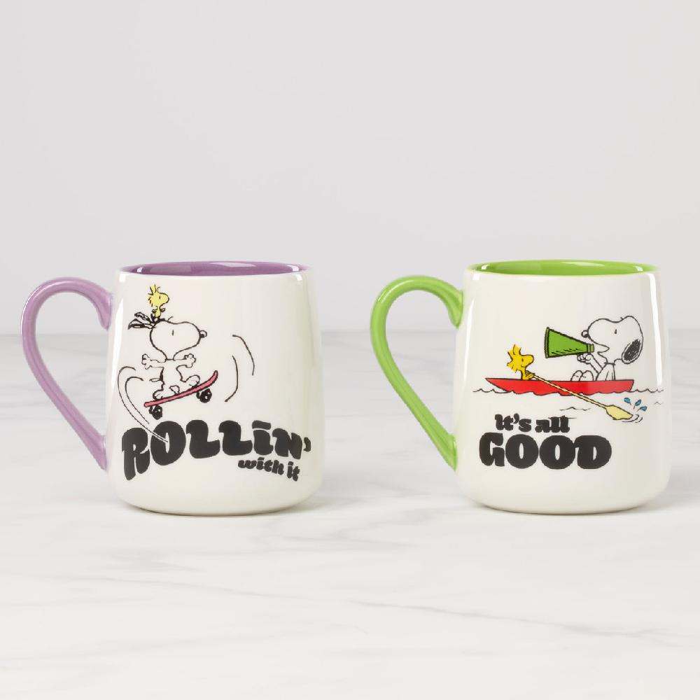 Reed & Barton Peanuts Mugs - Set Of 2 - Rollin'-All Good