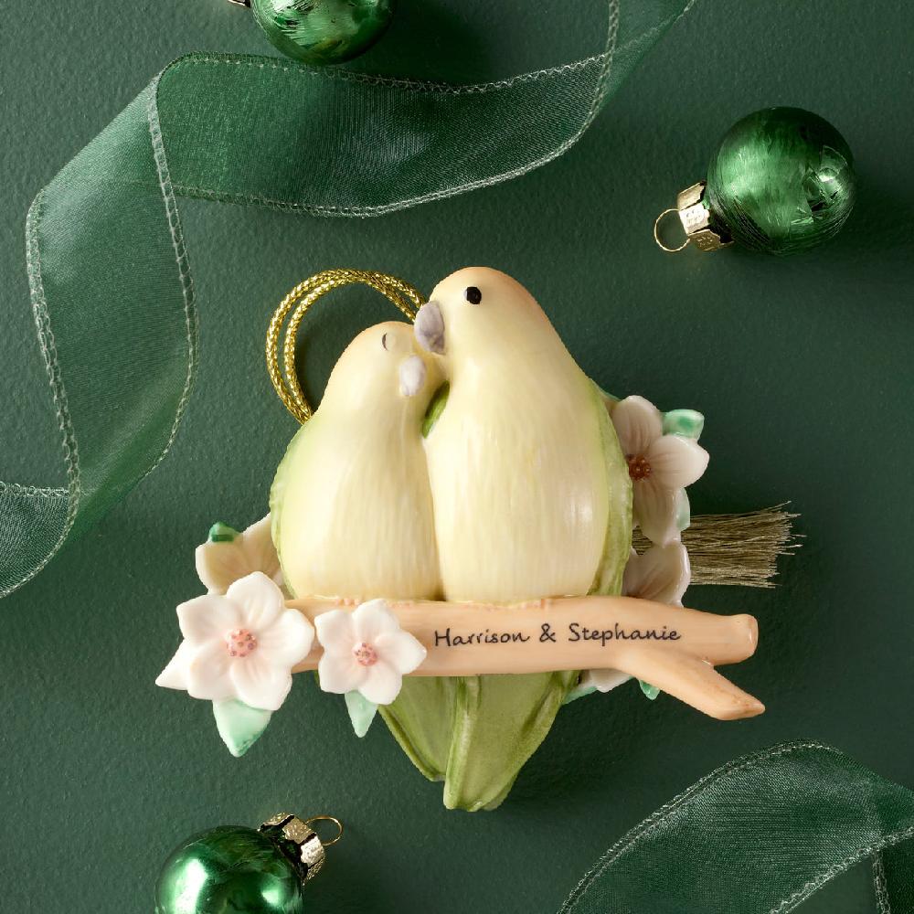 Reed & Barton Personalized Love Birds Ornament