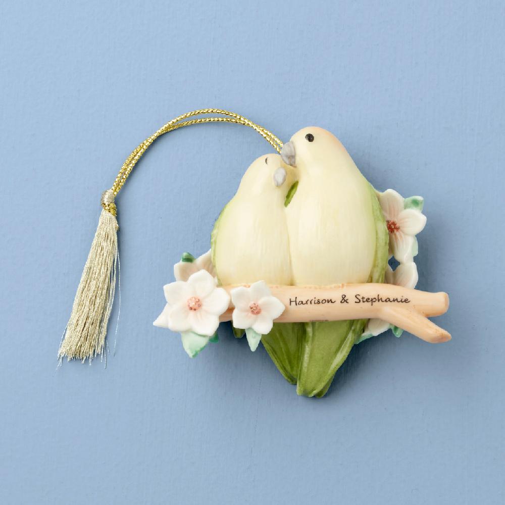 reed & barton Personalized Love Birds Ornament