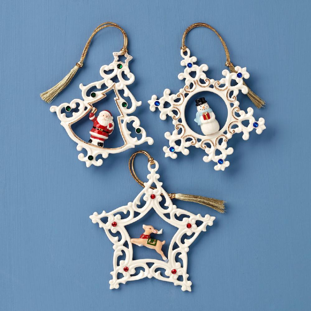 reed & barton Pierced Gem Ornaments - Set Of 3