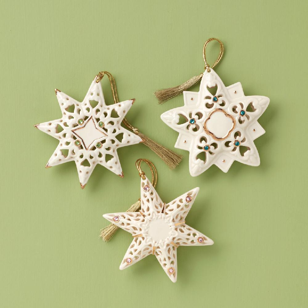 reed & barton Pierced Star Ornaments - Set Of 3