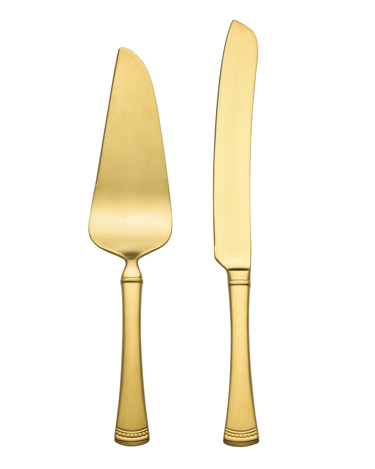 Reed & Barton Portola Gold Satin 2 Piece Dessert Set