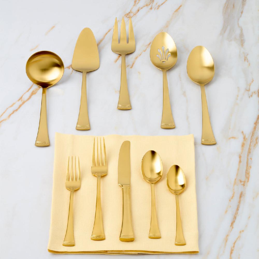Reed & Barton Portola Gold Satin 5 Piece Hostess Set