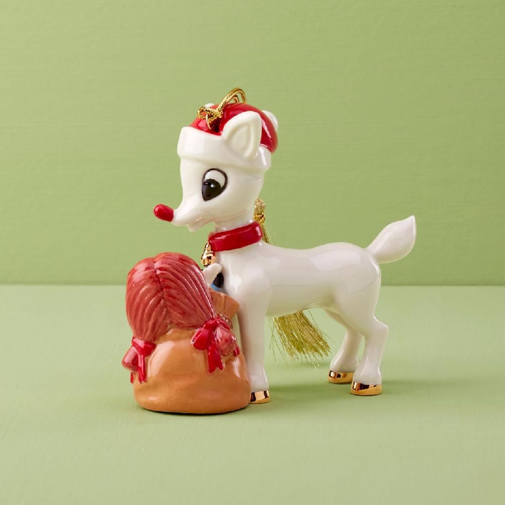 Reed & Barton Rudolph Delivering Toys Ornament