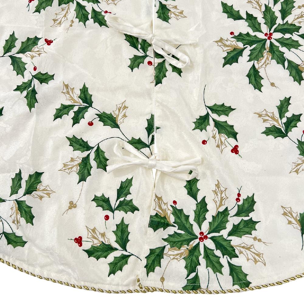 Reed & Barton Scattered Holly Holiday Tree Skirt