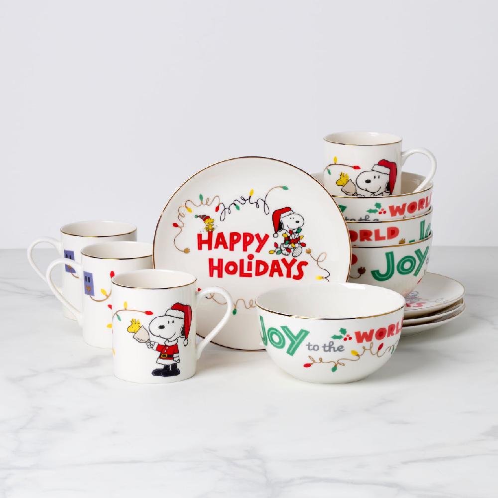 reed & barton Snoopy Christmas 12-Piece Dessert Set