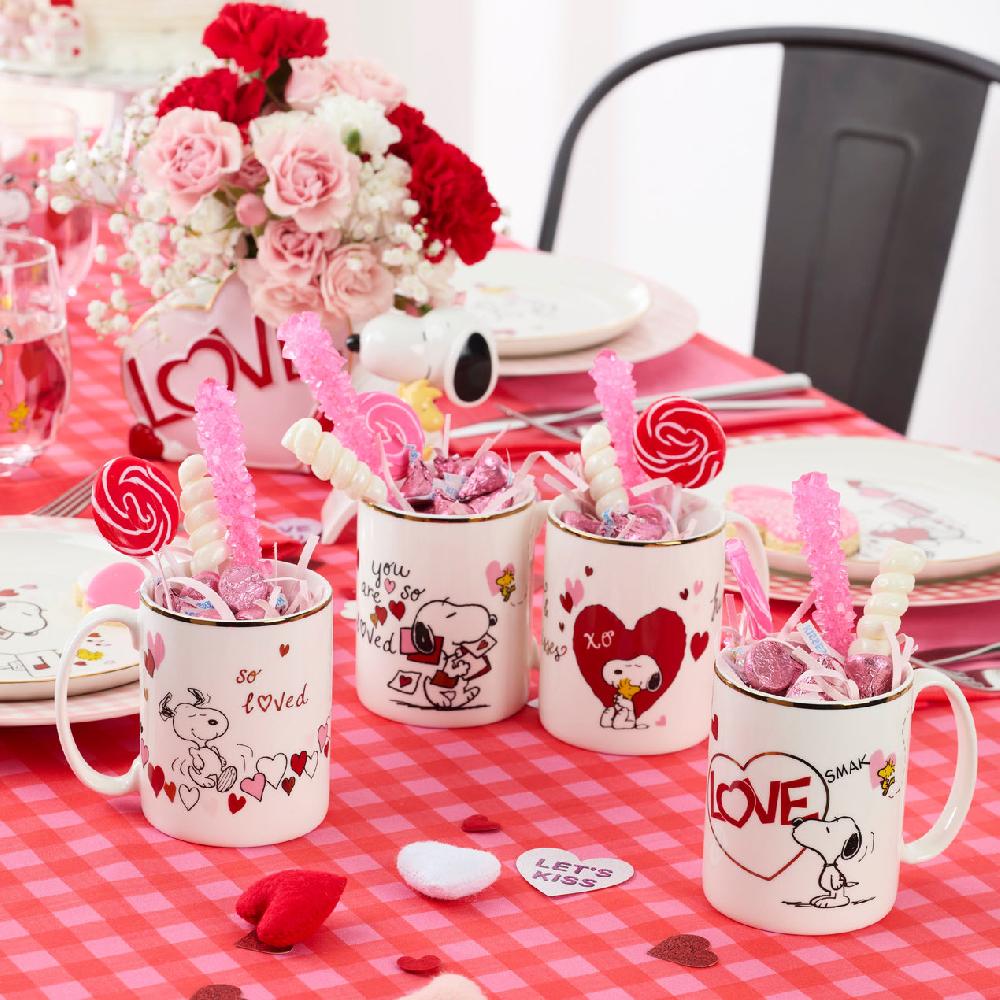 Reed & Barton Snoopy Valentine's Day Mugs - Set Of 4