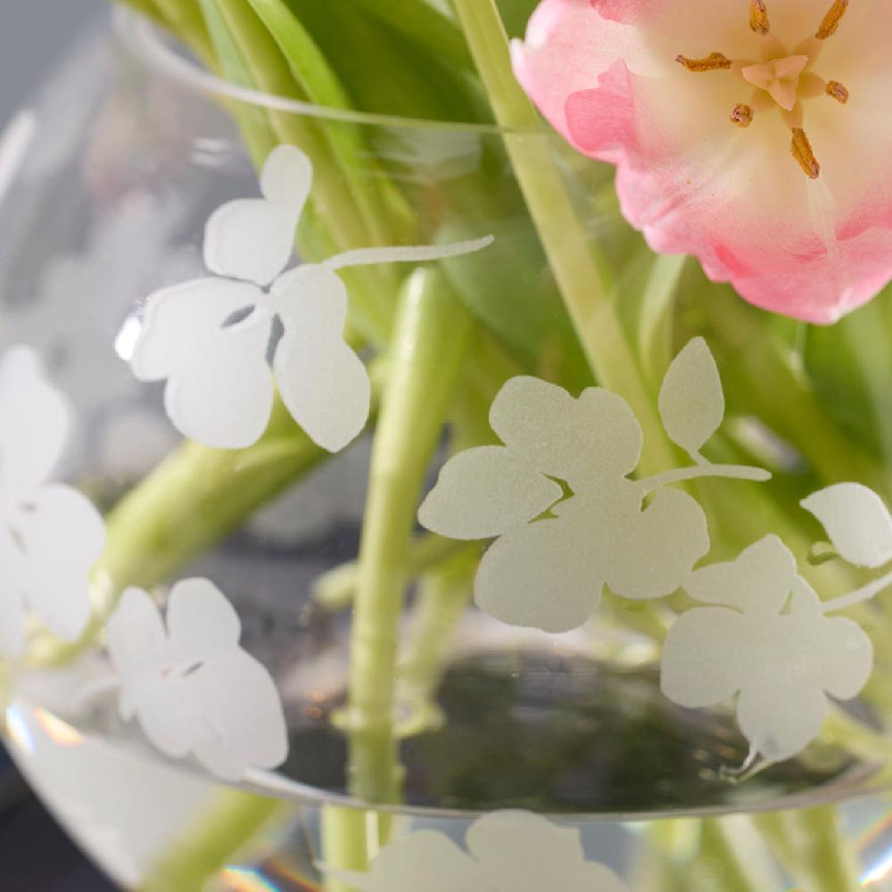 Reed & Barton Spring Pansies Glass Petite Rose Bowl