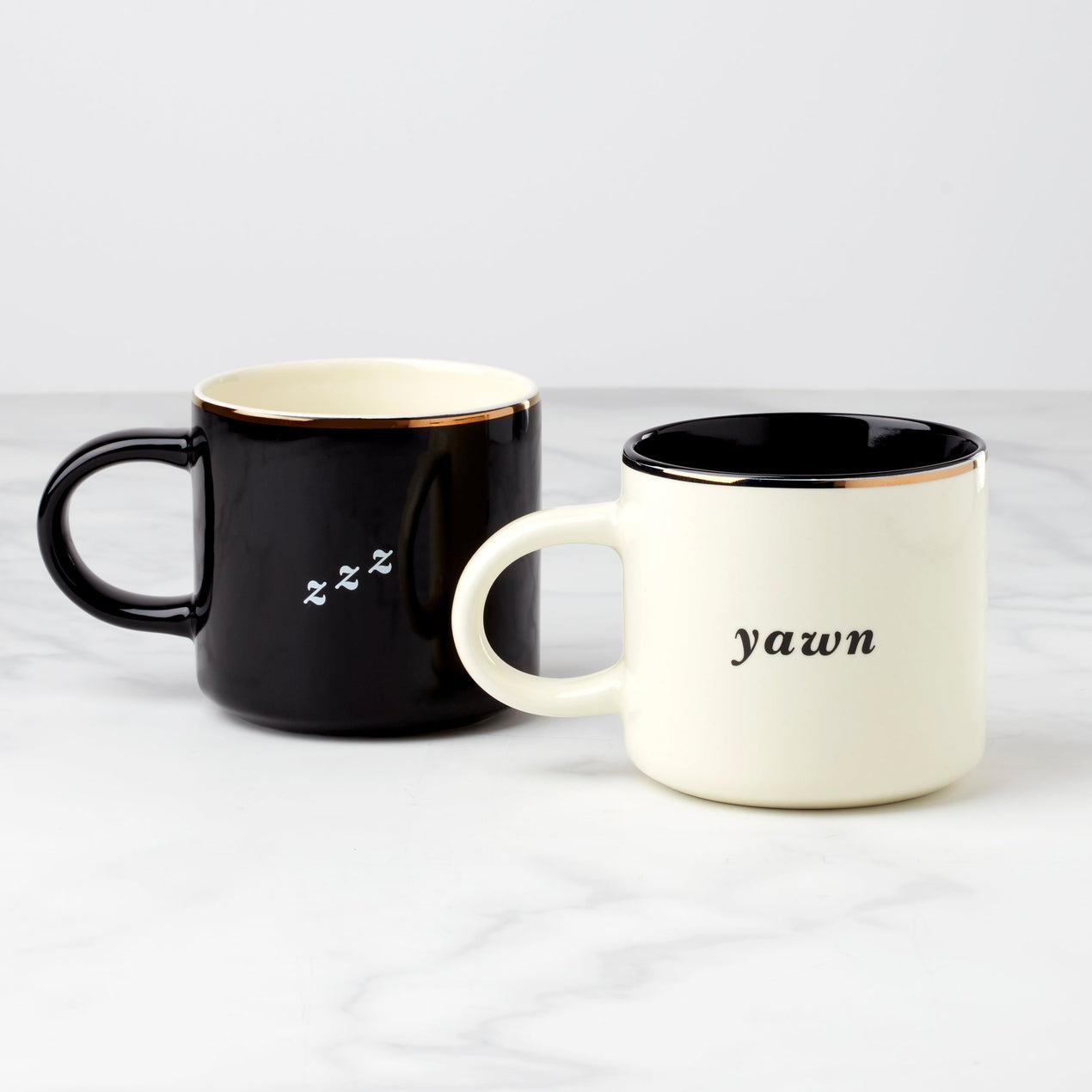 Reed & Barton Two Of A Kind Yawn & Zzz Mugs - Set Of 2