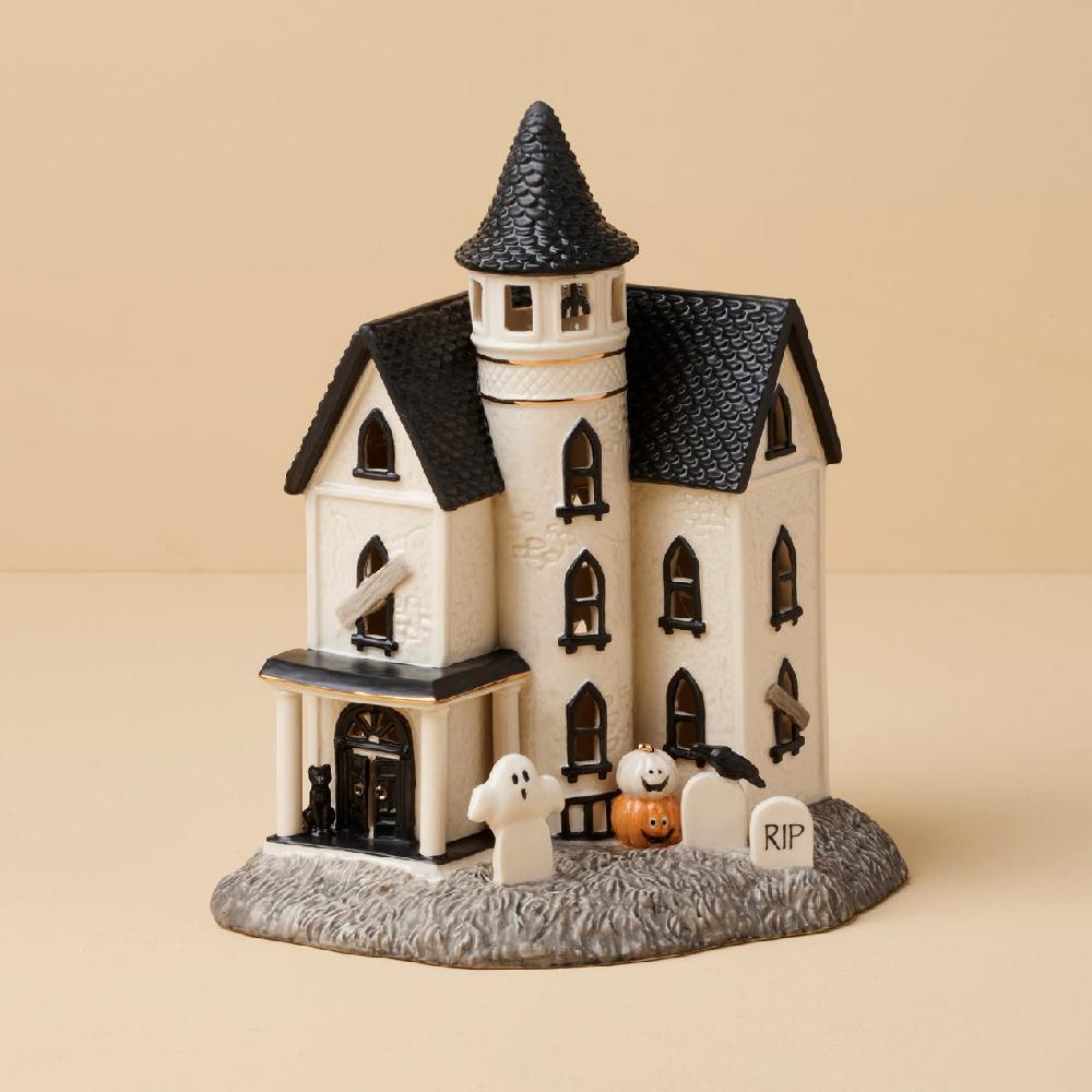 reed & barton Vintage Halloween Lit Manor Figurine