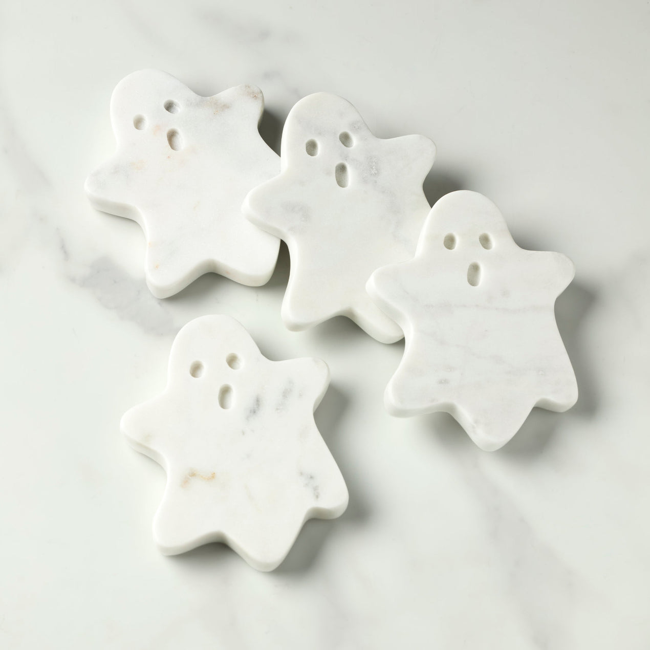 reed & barton White Marble Ghost Coasters Set of 4