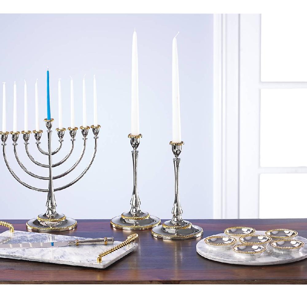 Reed & Barton Roseland Seder Plates With Marble Slate