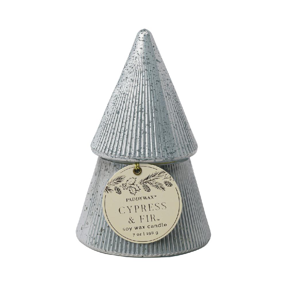 reed & barton Silver Mercury Glass 7-oz Soy Wax Tree Candle Cypress & Fir