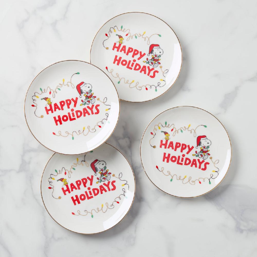 reed & barton Snoopy Christmas Accent Plates - Set of 4