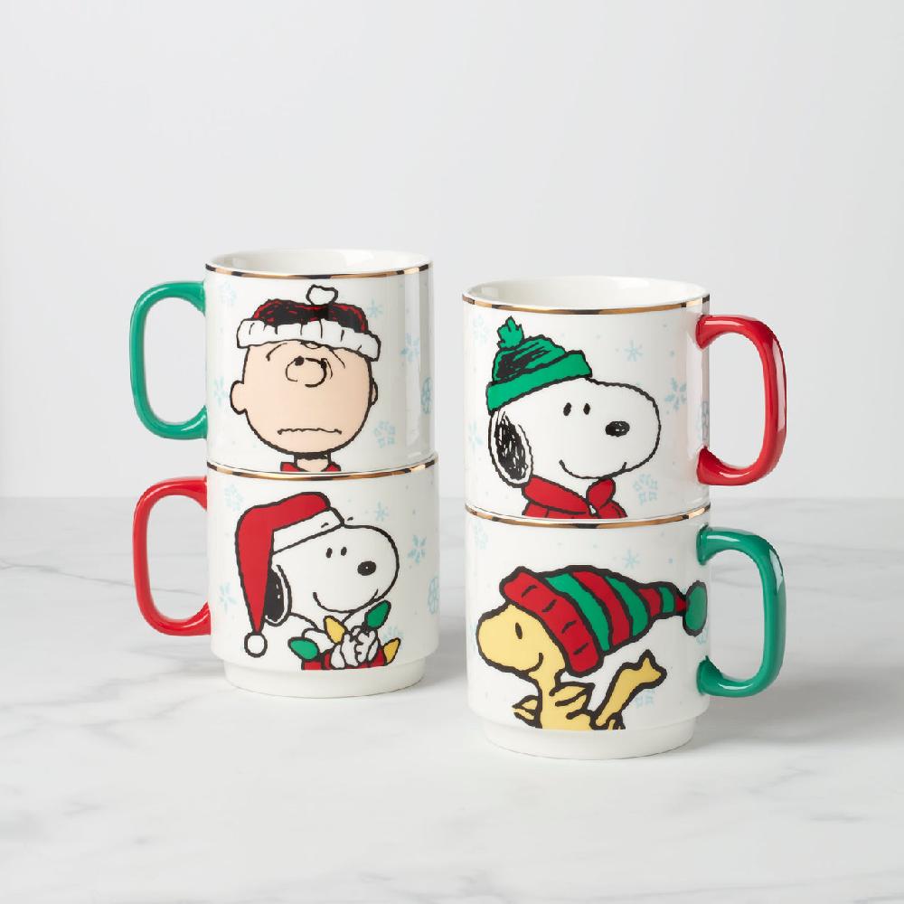 reed & barton Snoopy Christmas Stacking Mugs - Set of 4