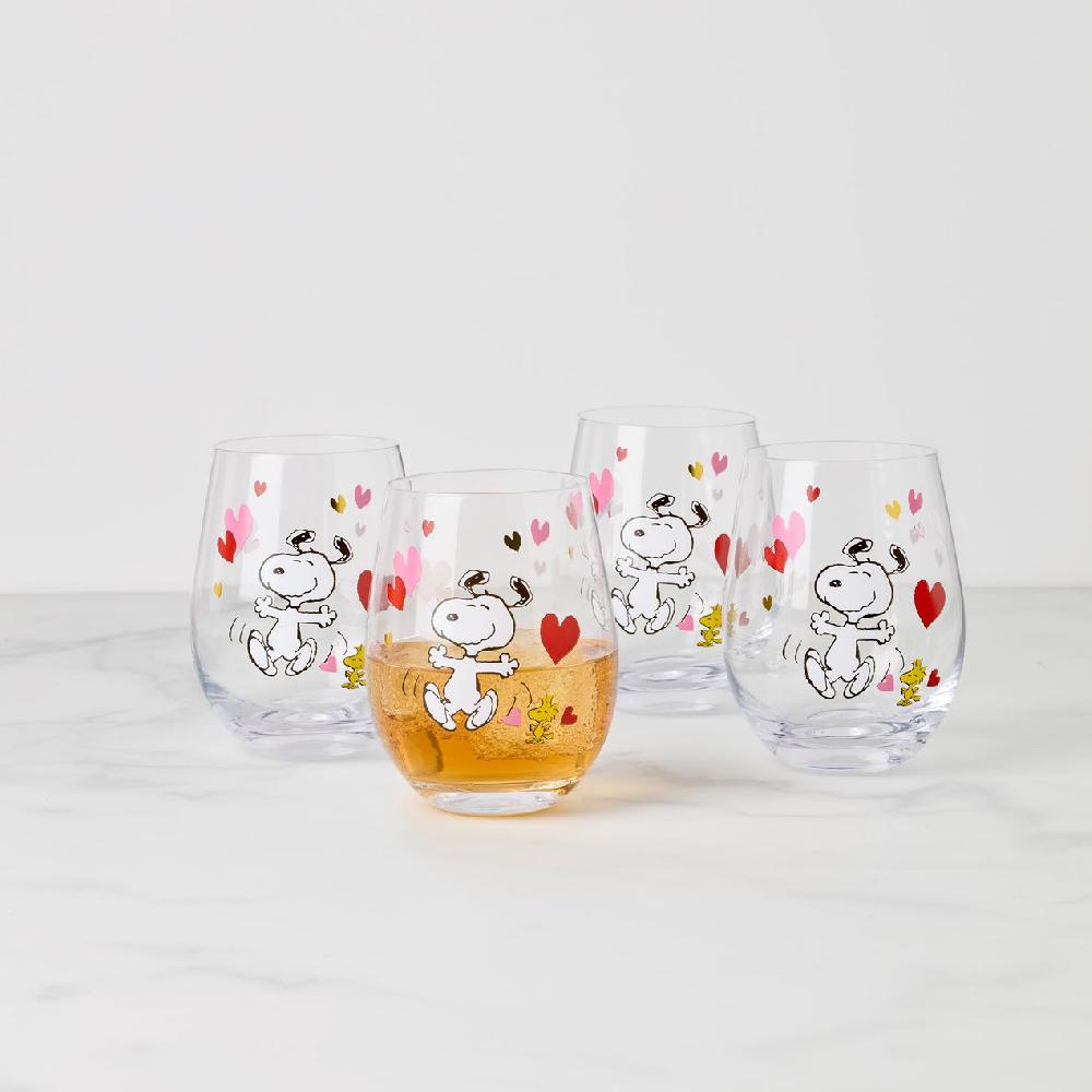 Reed & Barton Snoopy Valentine's Day Tumblers - Set Of 4