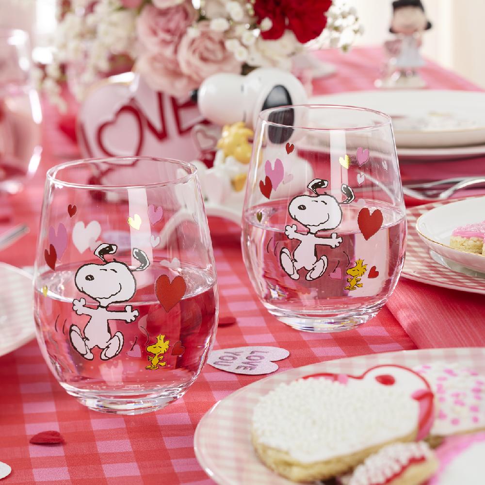 Reed & Barton Snoopy Valentine's Day Tumblers - Set Of 4