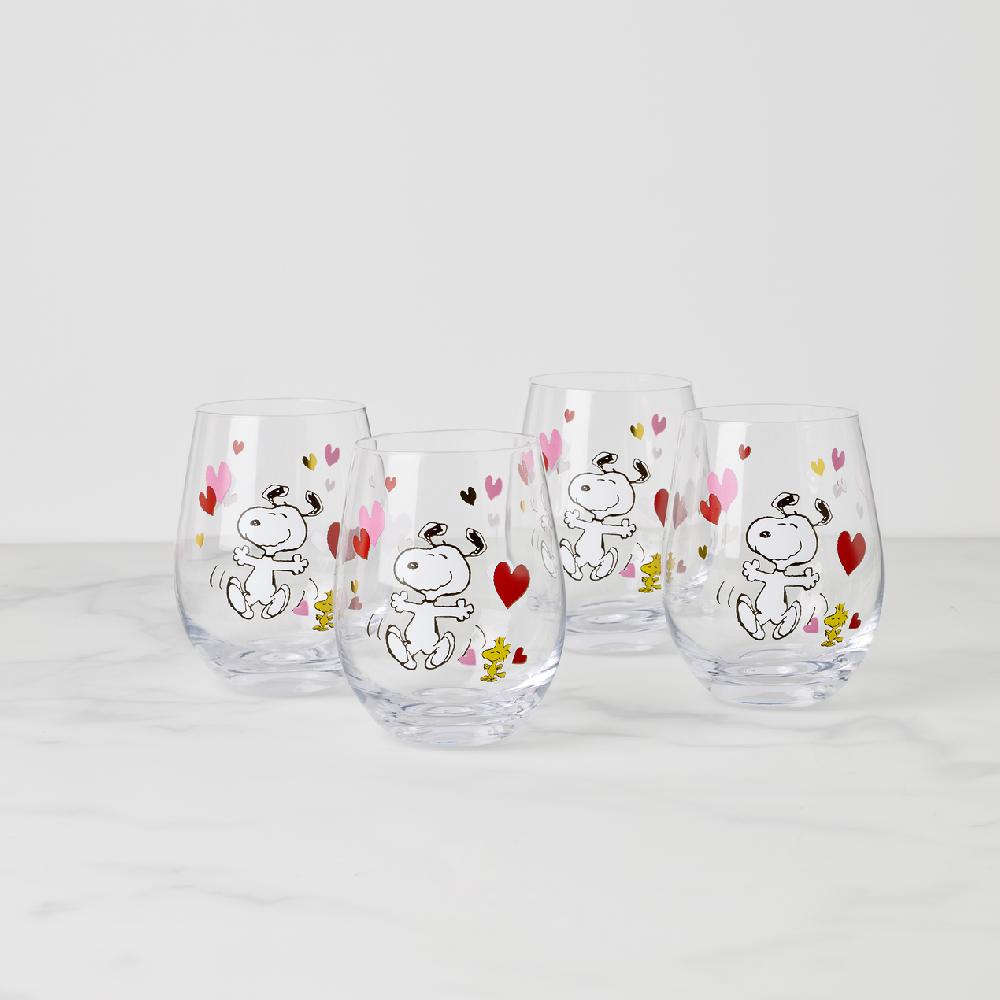 reed & barton Snoopy Valentine's Day Tumblers - Set Of 4