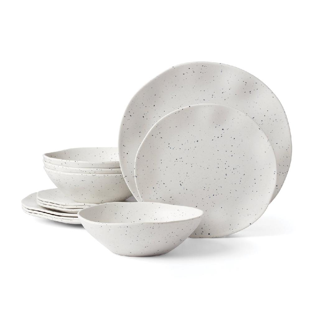reed & barton Terrazzo Melamine Cream 12-Piece Dinnerware Set