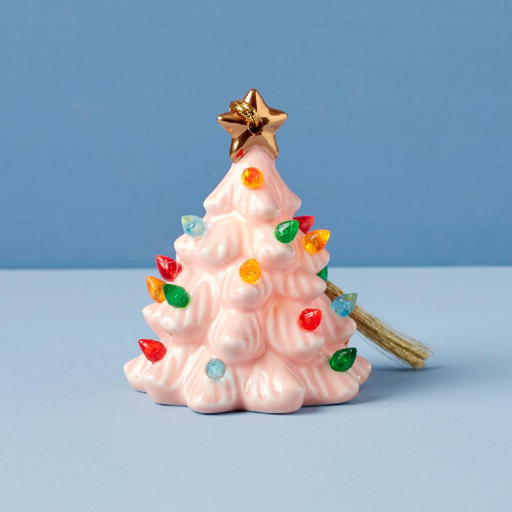 reed & barton Treasured Traditions Pink Lit Tree Ornament
