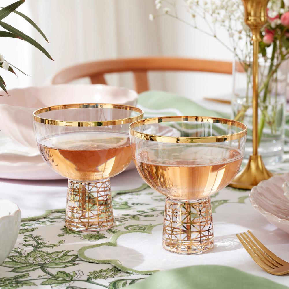Reed & Barton Tuscany Classics Gold Frost Coupe Glasses - Set Of 4