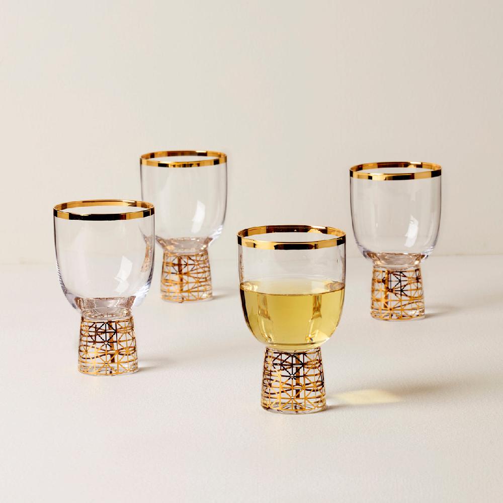 Reed & Barton Tuscany Classics Gold Frost Wine Glasses - Set Of 4