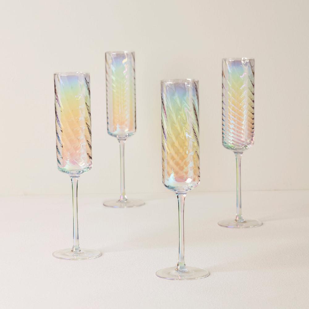 reed & barton Tuscany Classics Iridescent Flute Glasses - Set Of 4