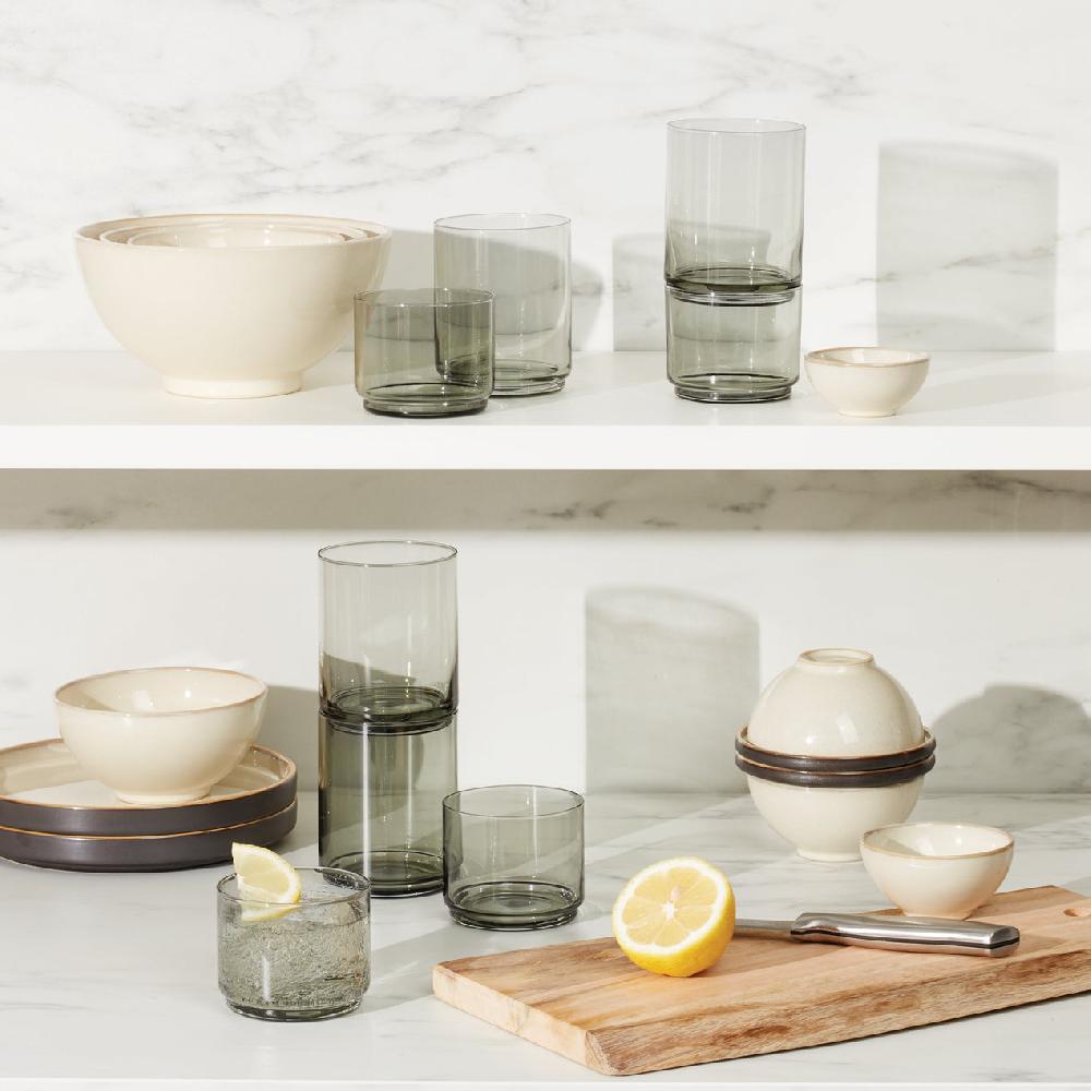 Reed & Barton Tuscany Classics Stackable Smoke Tall Glasses - Set Of 4