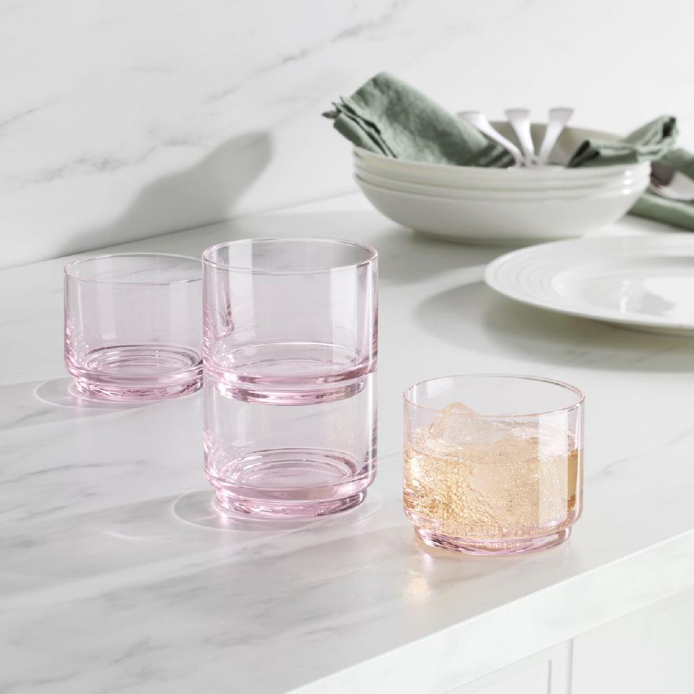 Reed & Barton Tuscany Stackable Blush Short Glasses - Set Of 4