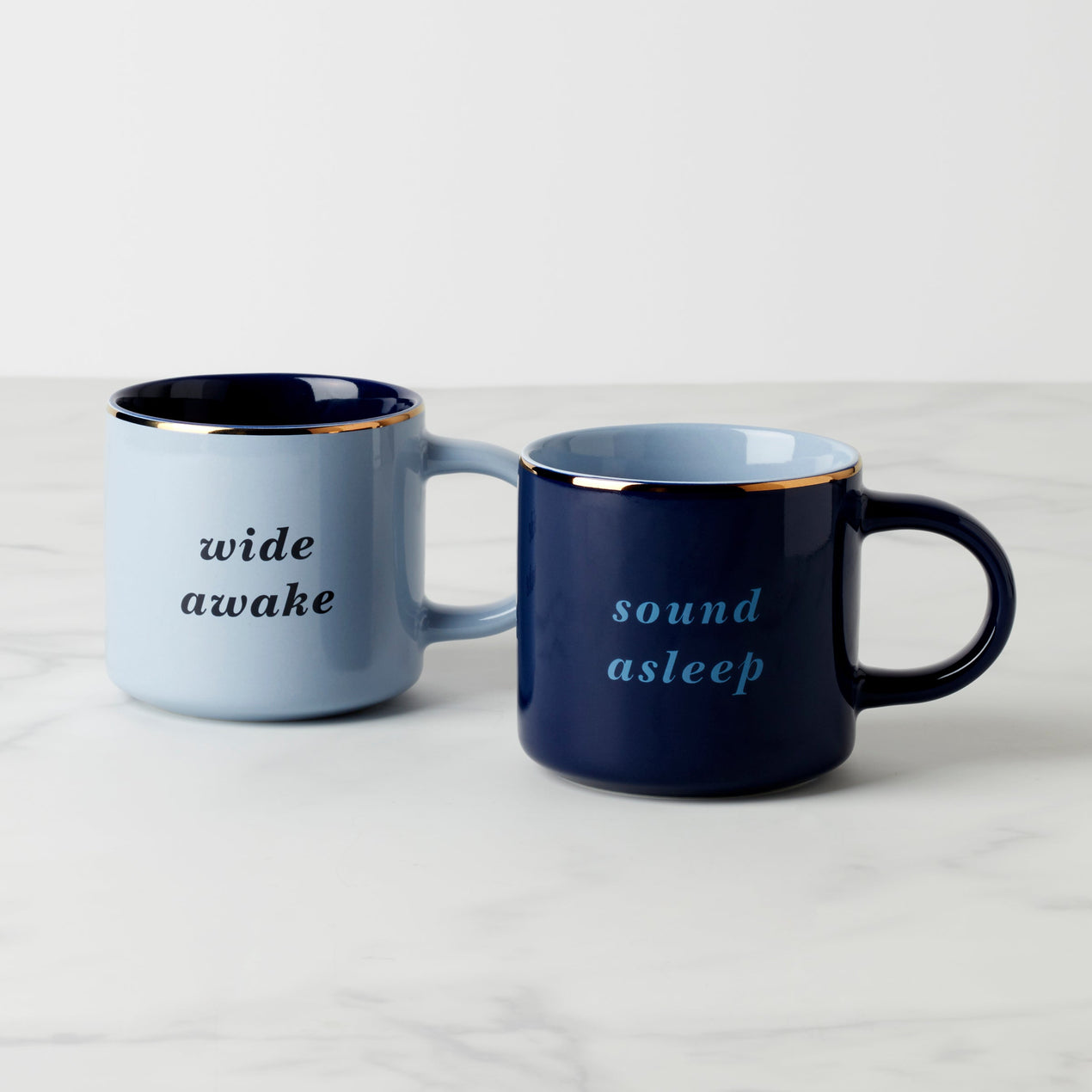 reed & barton Two of a Kind Wide Awake & Sound Asleep Mugs - Set of 2