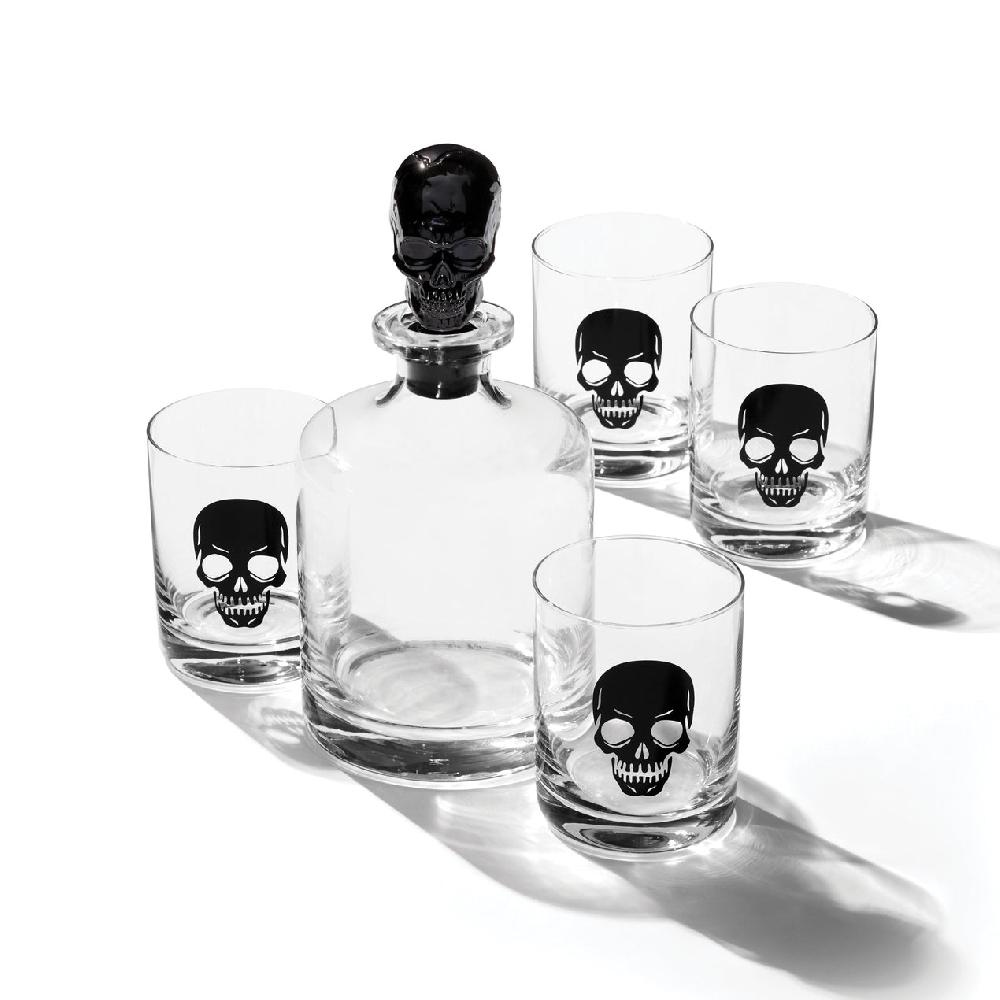 Reed & Barton Vintro Halloween 5-Piece Skeleton Whiskey Set