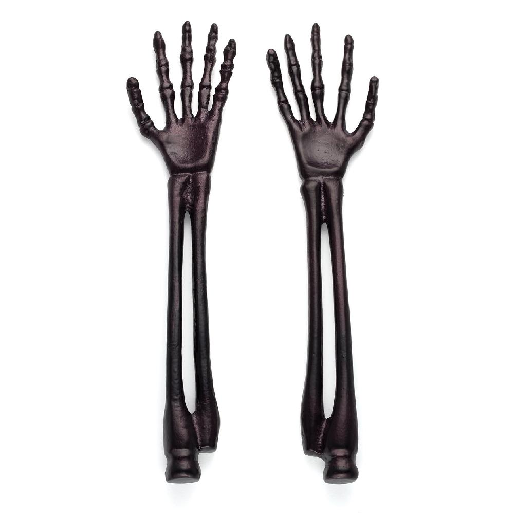 reed & barton Vintro Halloween Skeleton Black Satin 2 Piece Salad Servers