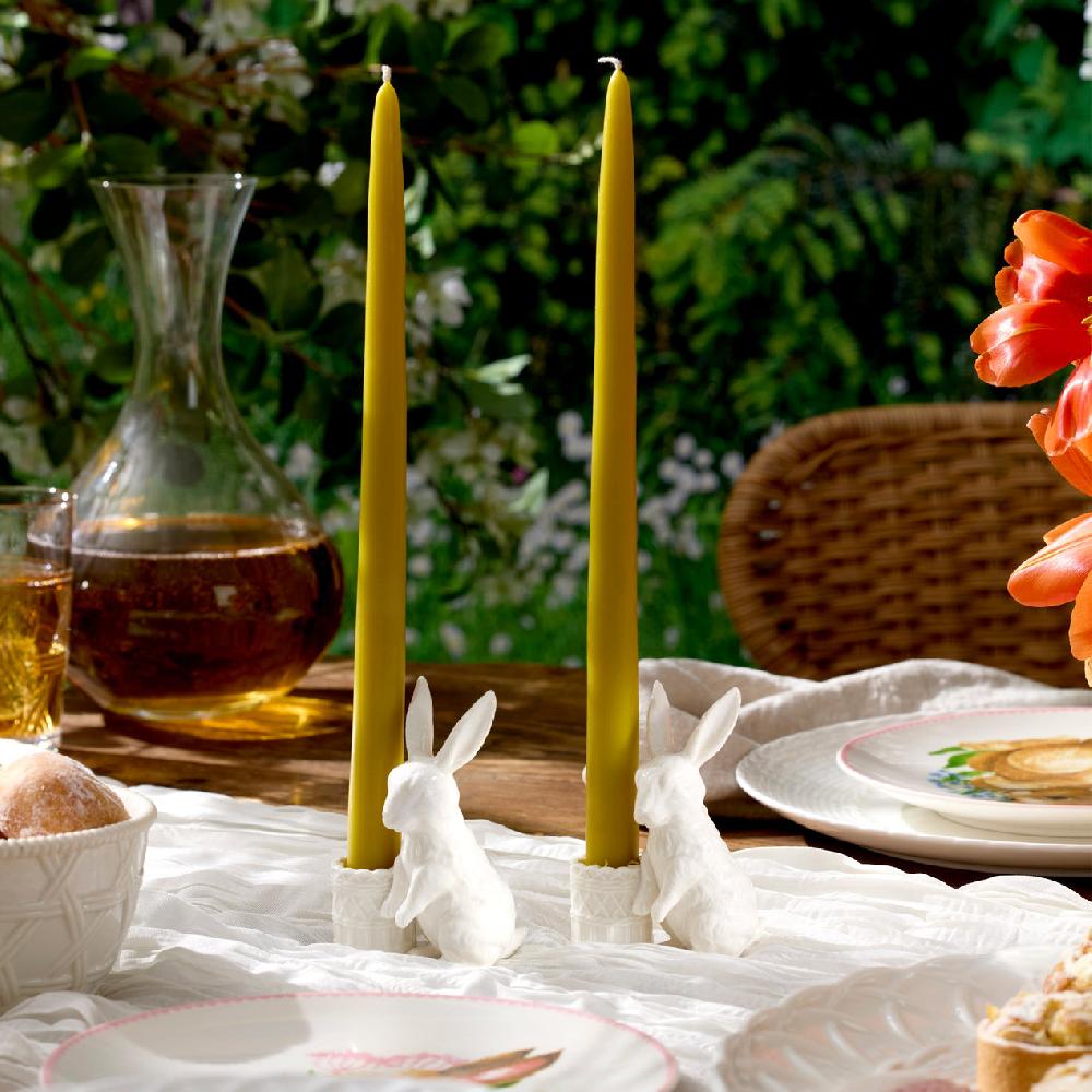 Reed & Barton Wicker Creek Bunny Candle Holders - Set Of 2