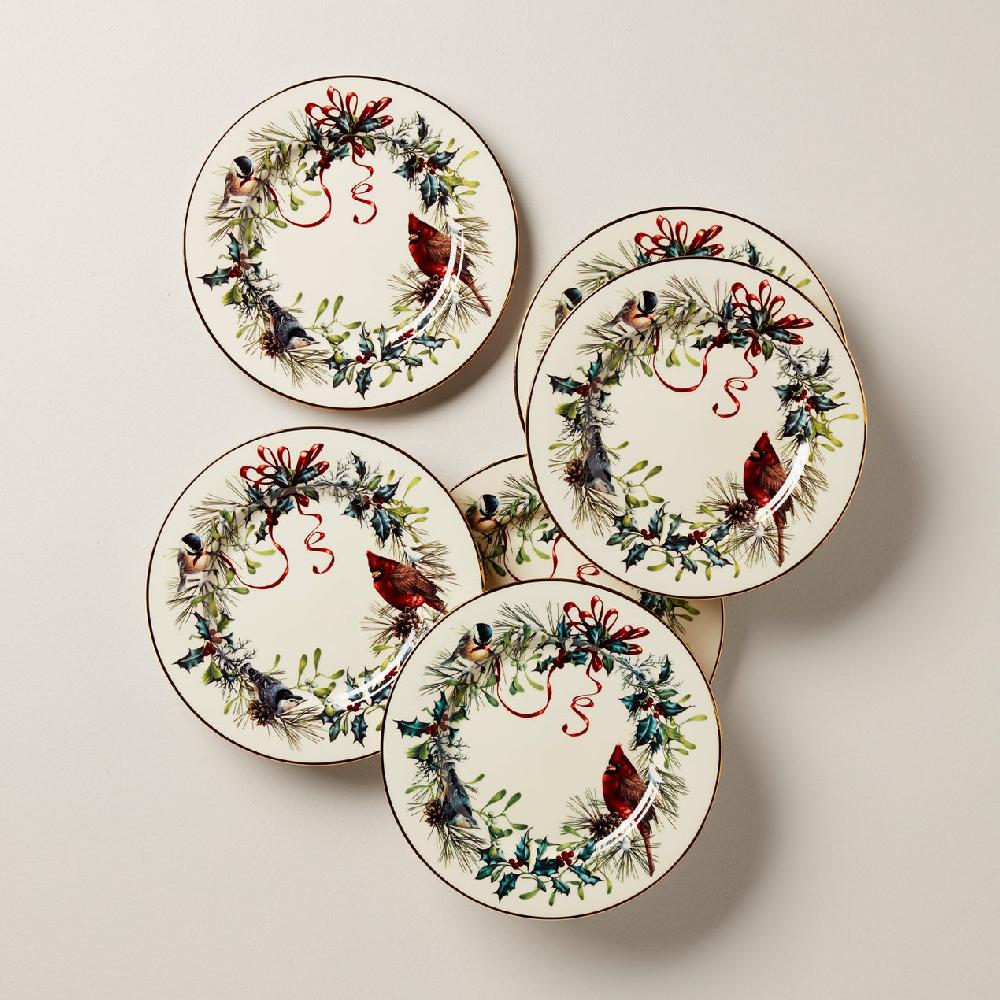 reed & barton Winter Greetings 6-Piece Salad Plate Set