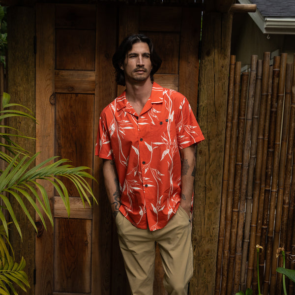 Reef All Men's Apparel & Accessories Kaden Camp Shirt Paprika
