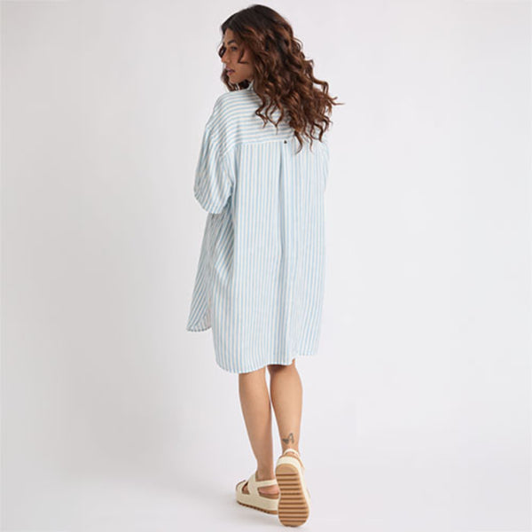 Reef All Women's Apparel & Accessories Ollie Striped Shirt Dress Celestial Blue